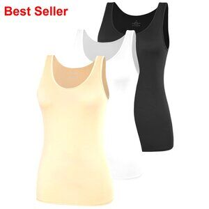 Soft Modal Tank Tops 2-4 Pack for Layering, Yoga, Everyday Wear